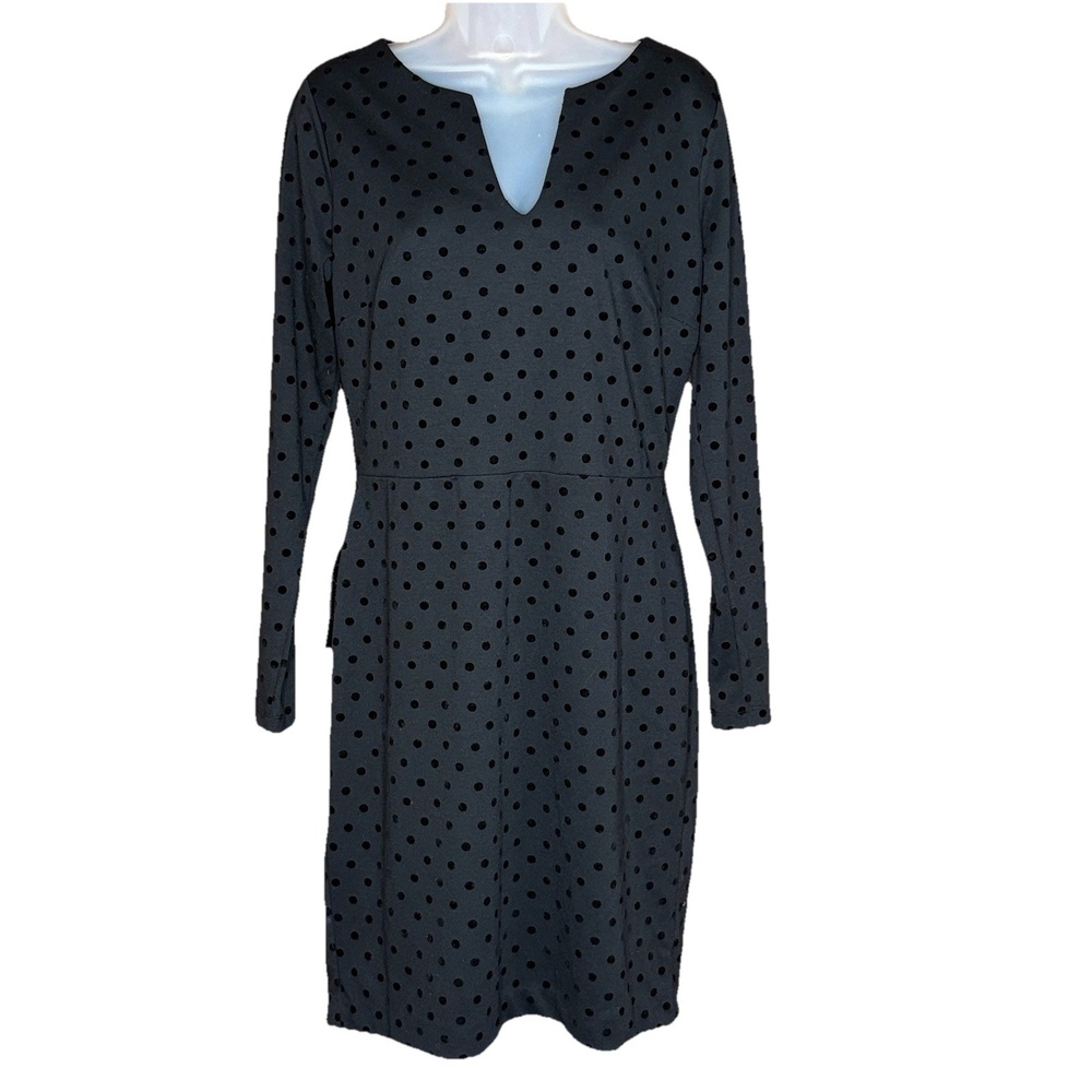 The Limited Dress Womens 8 Black Polka Dot Bodycon Whimsigoth Coquette Office